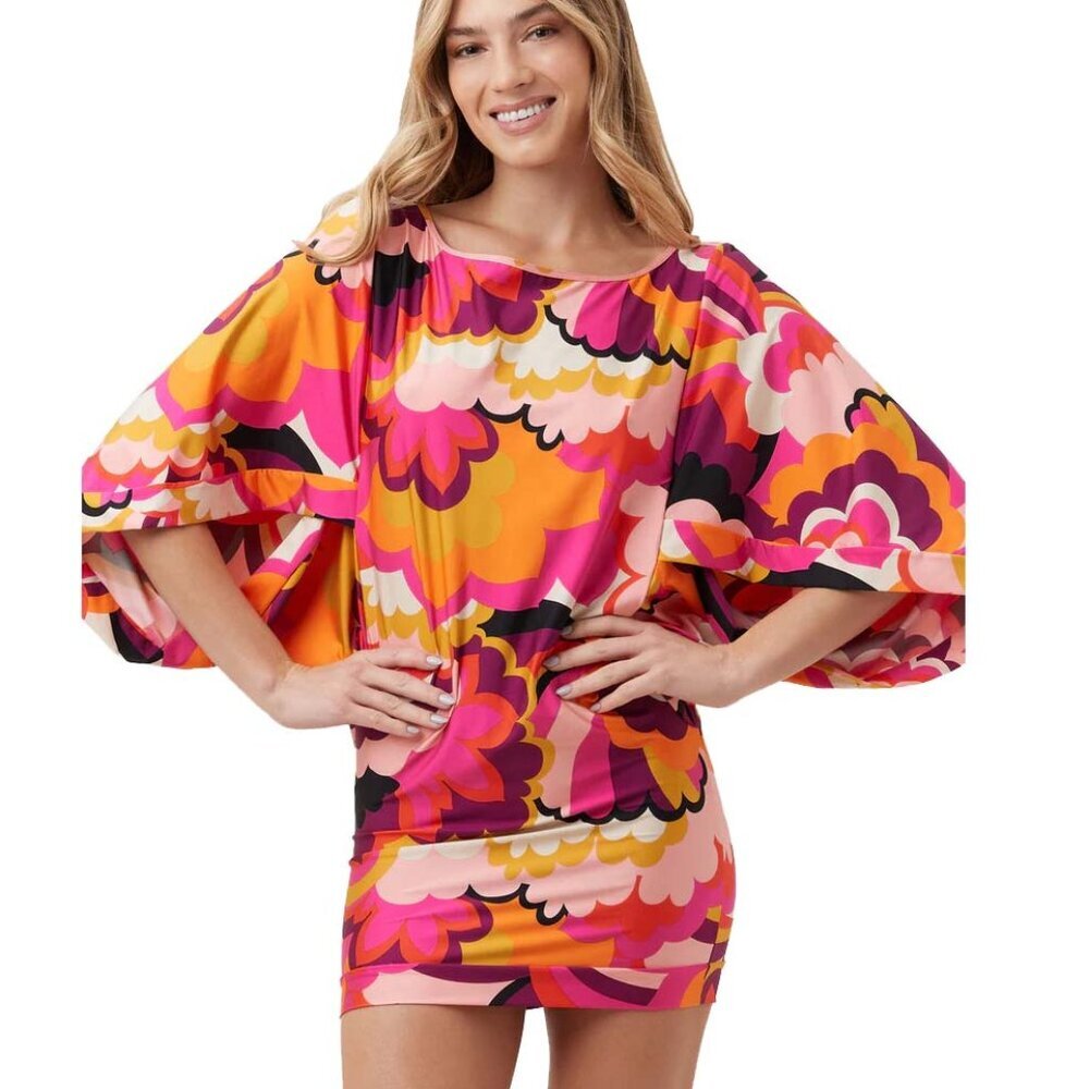 NWT Trina Turk Women's Fan Faire Tunic Dress Cover-Up Small S - Picture 2 of 3